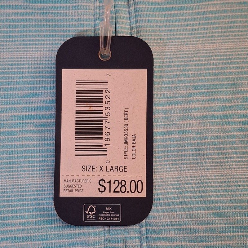 Johnnie-O Bert 1/4 Zip Pullover Shirt Men's XL Golf Baja Blue MSRP $128 gallery