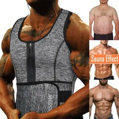 Men’s Sauna Suit Sweat Vest Waist Trainer Body Shaper Tank Top Compression Shirt