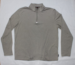 Gerry Men’s 1/4 Zip Long Sleeve Tan Striped Polyester Shirt Size XL