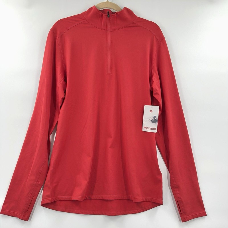 Marmot Half Zip Pullover Mens LARGE Red Harrier Performance Stretch Co. Logo NEW gallery
