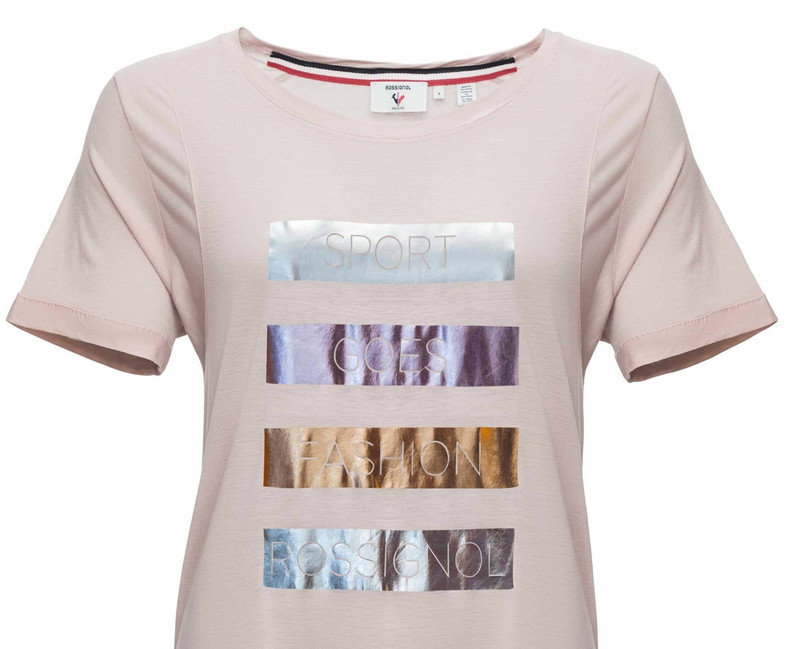 Rossignol Womens Sport Goes Fashion Urban T-shirt Laminated Stripe Shirt Top S gallery