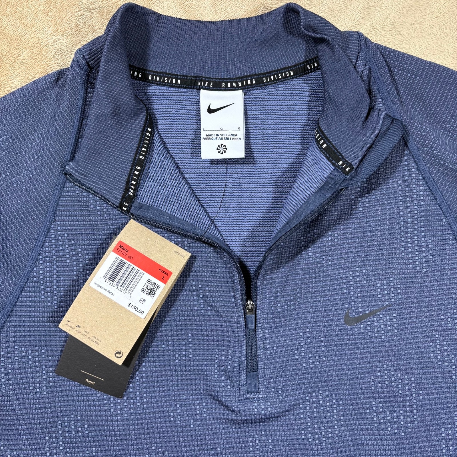 Nike Pinnacle Running Division Water Repellent Blue Top Men's Large FZ1121-437 gallery