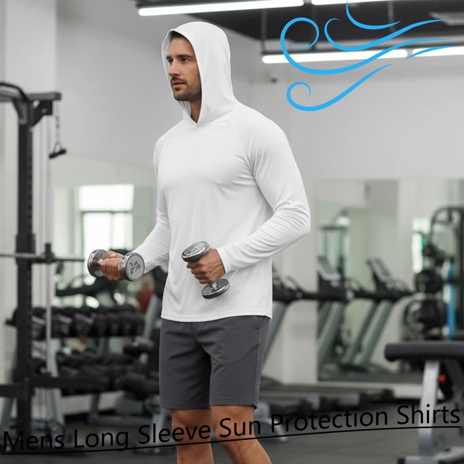Men's SPF Long Sleeve Shirts Work Tee with Tall Rash Guard and Lightweight Su... gallery