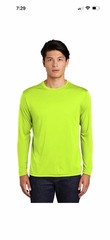 Sport Tek ST350LS Long Sleeve Performance Shirt; Safety Yellow Lot Of 5; Size M