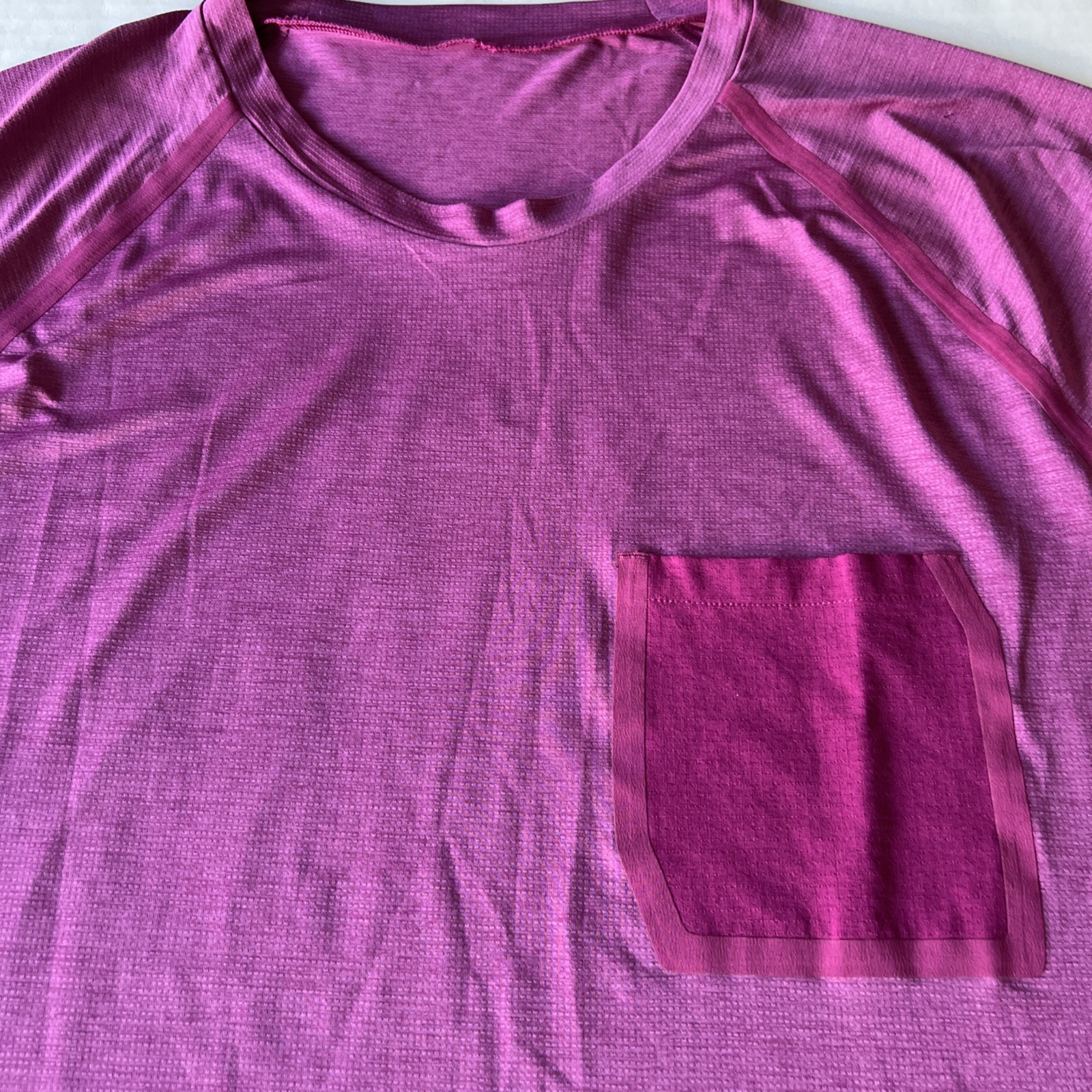 Lululemon Shirt Men's 2XL Purple Performance Stretch Pocket Spell-Out Logo gallery
