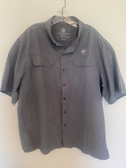 Boy Scouts Of America Vented Shirt Mens Size XL Gray Light Weight Button Down