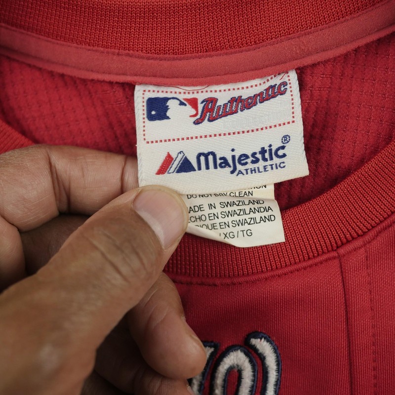 Washington Nationals Pullover Mens XL Majestic MLB Authentic Therma Base Jersey gallery