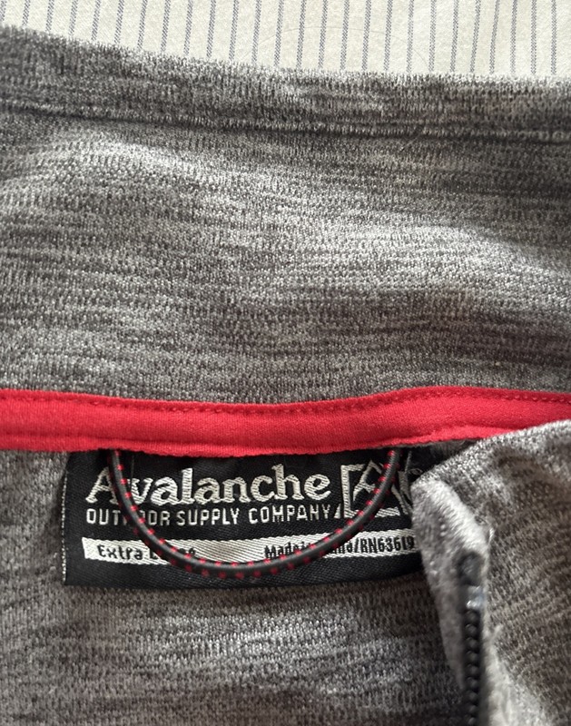 Avalanche Men's Quarter Zip Stand Up Collar Size XL Grey gallery