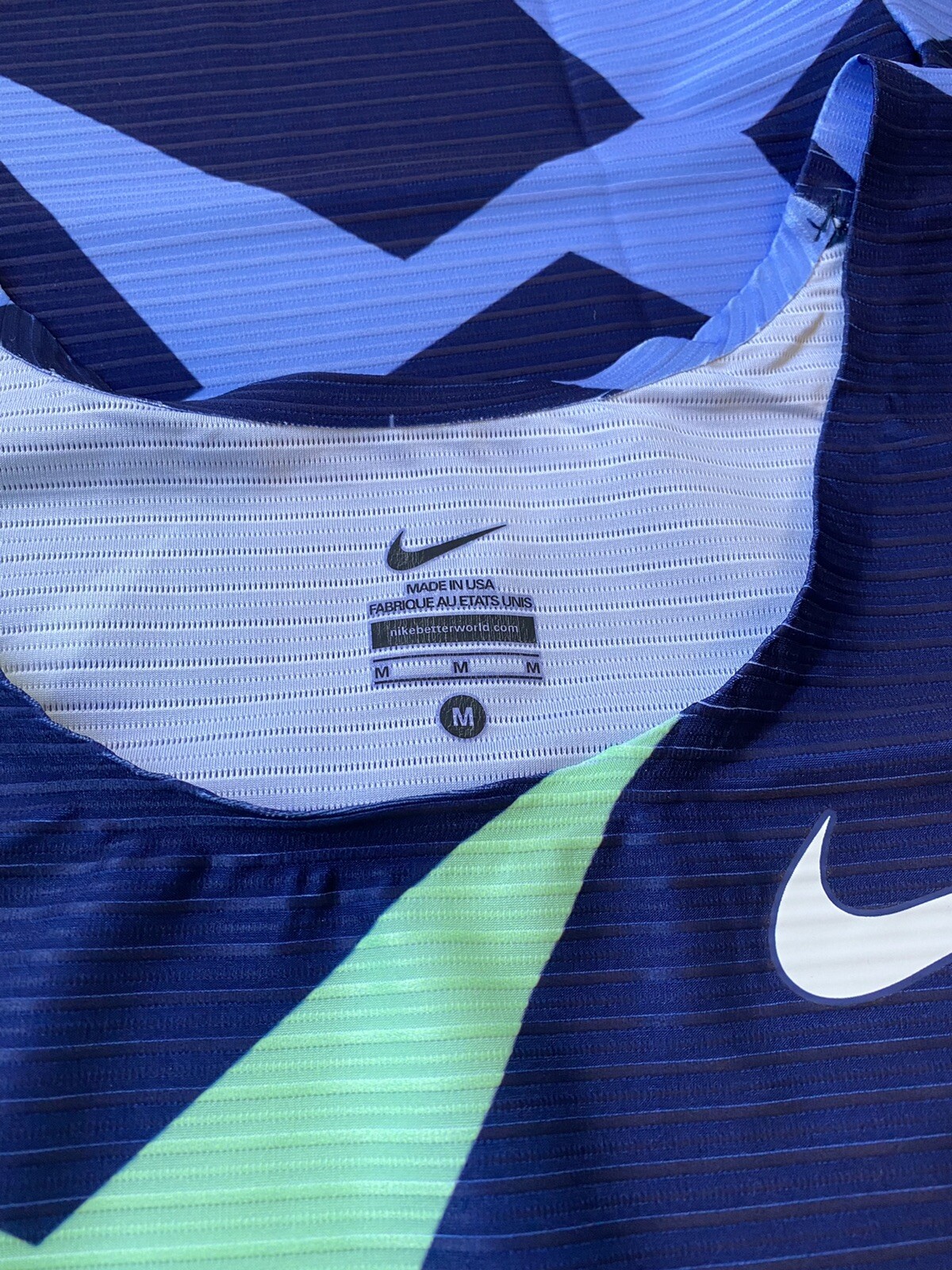 Rare Nike Elite Pro Singlet Mens Size Medium Marathon CI0799-XXX Blue And Green gallery