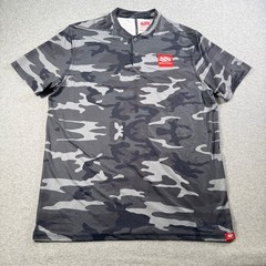 Selkirk Sport Pickleball Henley T Shirt Gray Camo Short Sleeve Mens Sz L