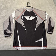 Fly Racing F-16 Shirt Mens Medium Black Gray Long Sleeve Motocross Jersey