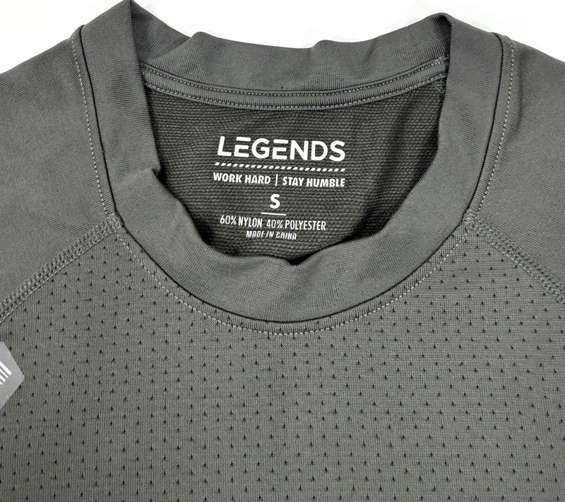 Legends Mens Long Sleeve T-Shirt Sz Small Gray Performance Athletic Workout Gym gallery