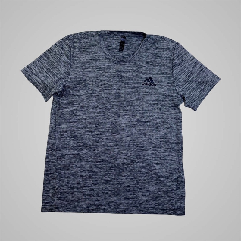 Adidas Men's Medium Gray Space Dye Performance T-Shirt FT1345 Athletic Fit Tee gallery