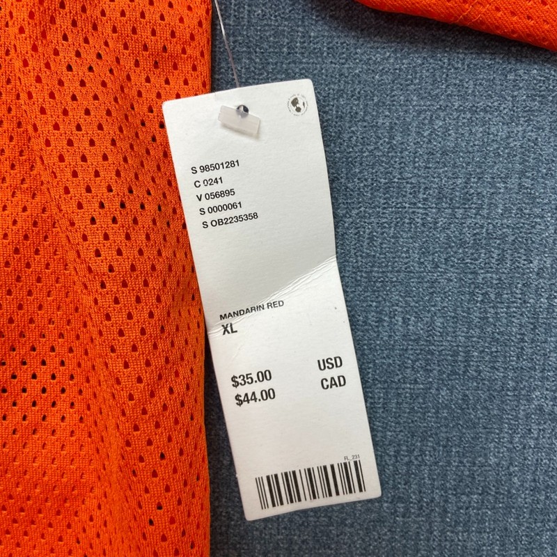 Urban Outfitters Football Jersey Mens XL Orange Short Sleeve Outdoor Mesh V Neck gallery