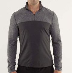 Lululemon Sprint Zip Heathered Soot Jacket Mens 1/4 Zip Performance Gray Workout
