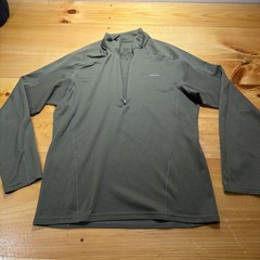 Patagonia Capilene Performance Base Layer Pullover Mens Medium Green 1/4 Zip