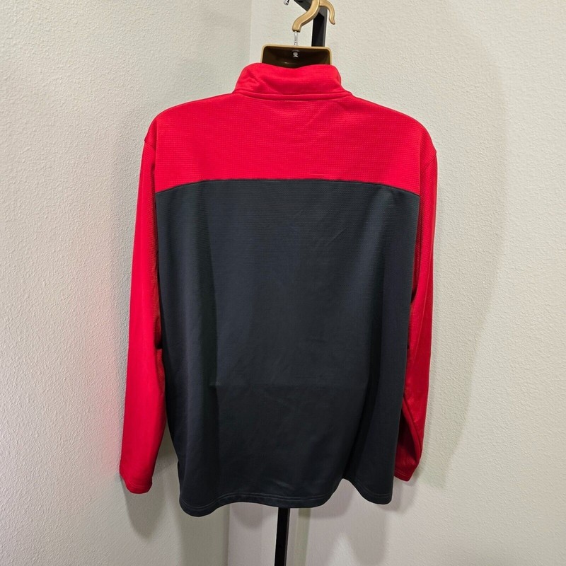 Ohio State Buckeyes 1/4 Zip Pullover Knit Shirt Mens M Gray Red Embroidered Logo gallery