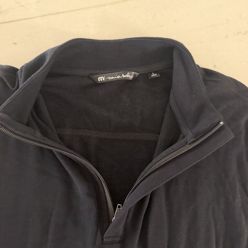 Travis Mathew Pullover Men's Large Black Quarter Zip Golf Performance Pockets gallery