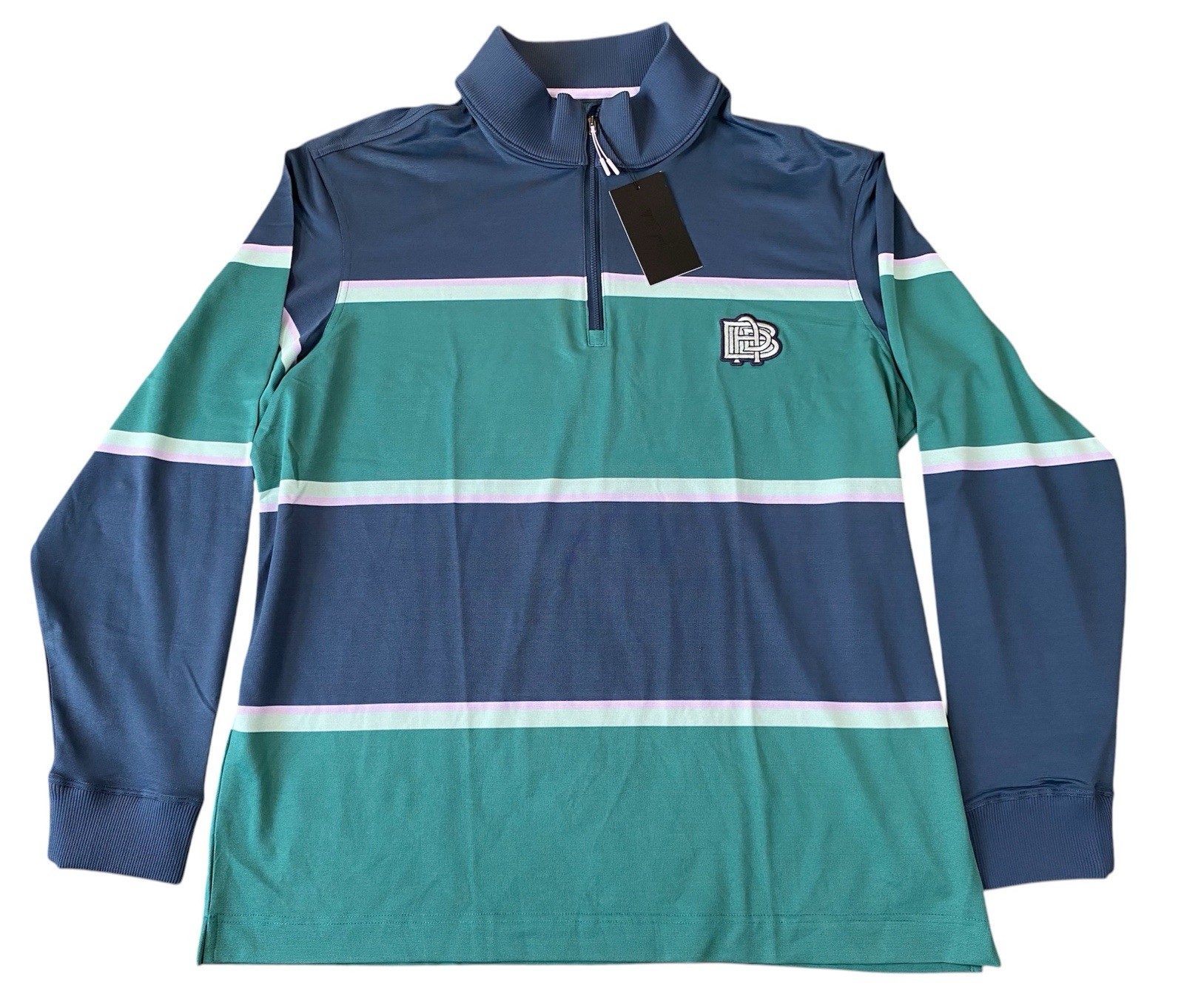 Bad Birdie 1/4 Zip Long Sleeve Golf Pullover Men’s 2XL Striped Multi Colored NWT gallery