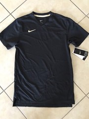 Nike Men’s S On-Field Dri-FIT UV Protective Coach Shirt Black Gold V-neck New