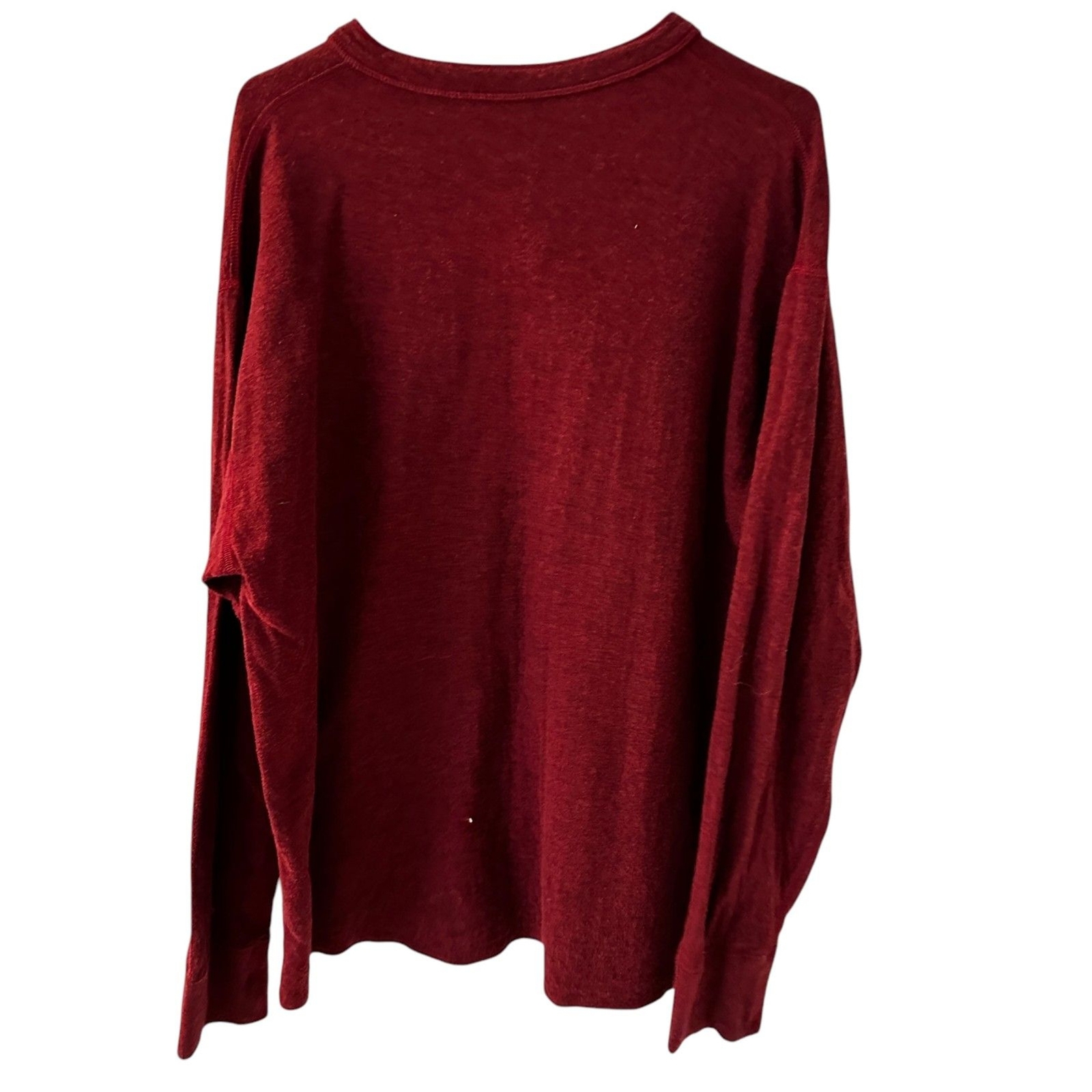 L.L. Bean Men's Red Wool & Cotton 1/4 Button Outer Layer Henley Shirt Size XL gallery