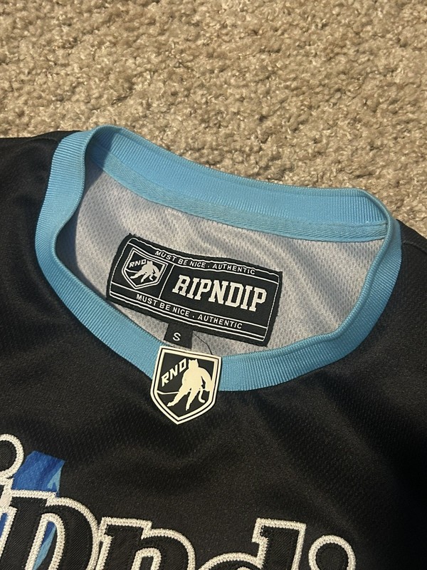 Ripndip Hockey Jersey Mens Small Baby Cat Devil Flamed Design Embroidered Used gallery