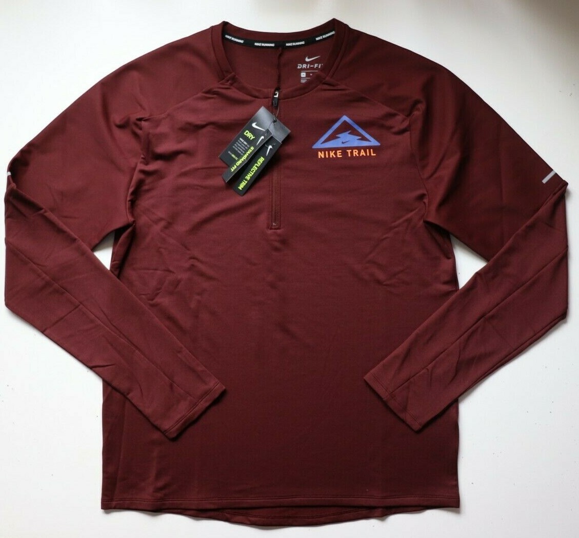 NIKE TRAIL RUN RUNNING HALF ZIP DRI FIT LONG SLEEVE TOP CU5740-624 - MEN M gallery
