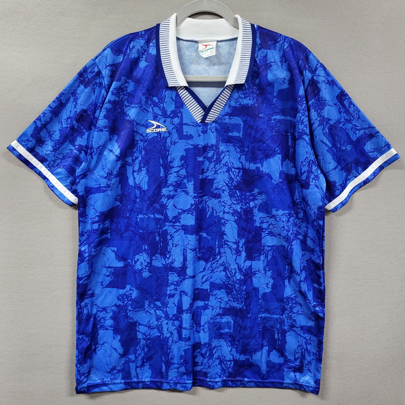 Vintage Score American Soccer Jersey Mens XL Athletic Sports Shirt Blue #41 gallery