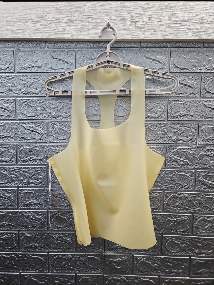 New Salt Murphy Men's Carlise Latex Tank Nude Natural Sz L