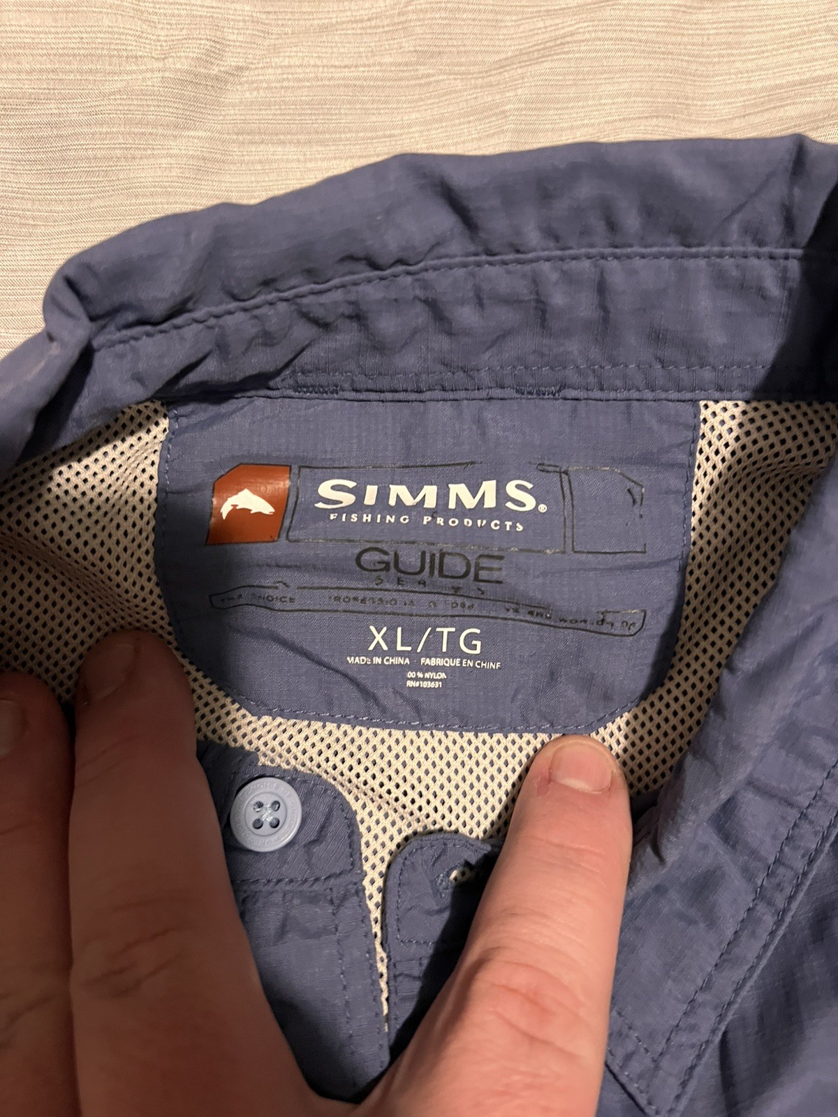 Simms Men’s Guide Shirt Size Large Blue Outdoors Athleisure Activewear. gallery