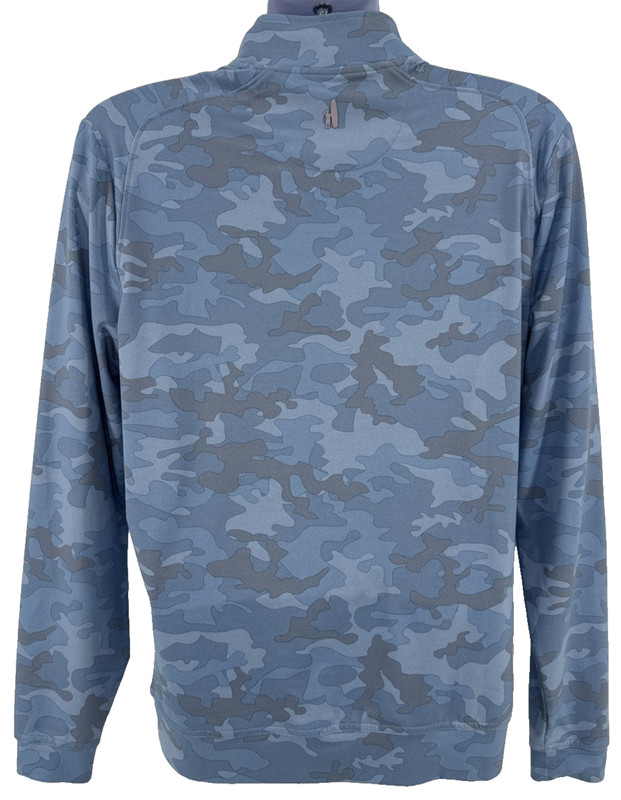 Johnnie-O Mens 1/4 Zip Pullover Small Blue Camo Golf Performance gallery