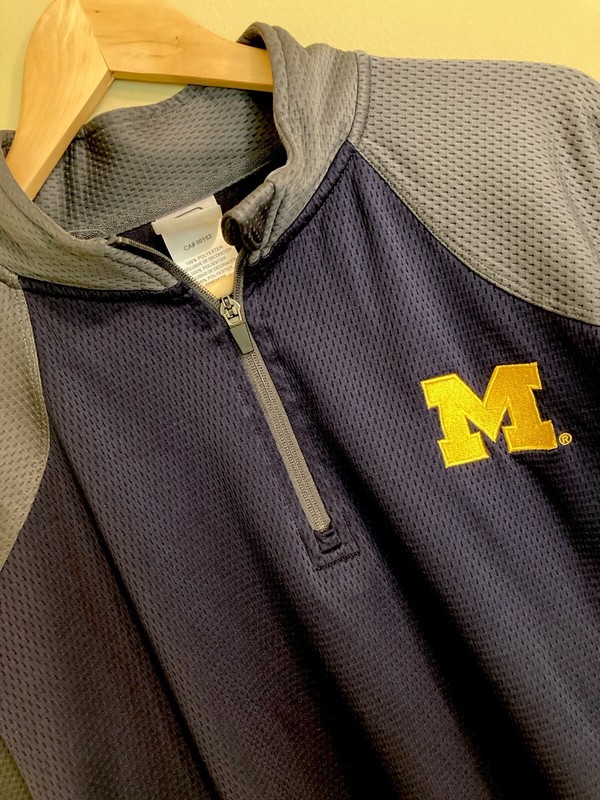 Pro Edge Michigan Wolverines Men’s Size Large 1/4 Zip Pullover Shirt Mesh gallery