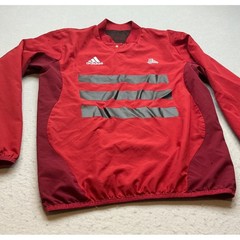 Adidas Vintage Pullover Training Top Red Grey Stripe Soccer Jersey Mens Large