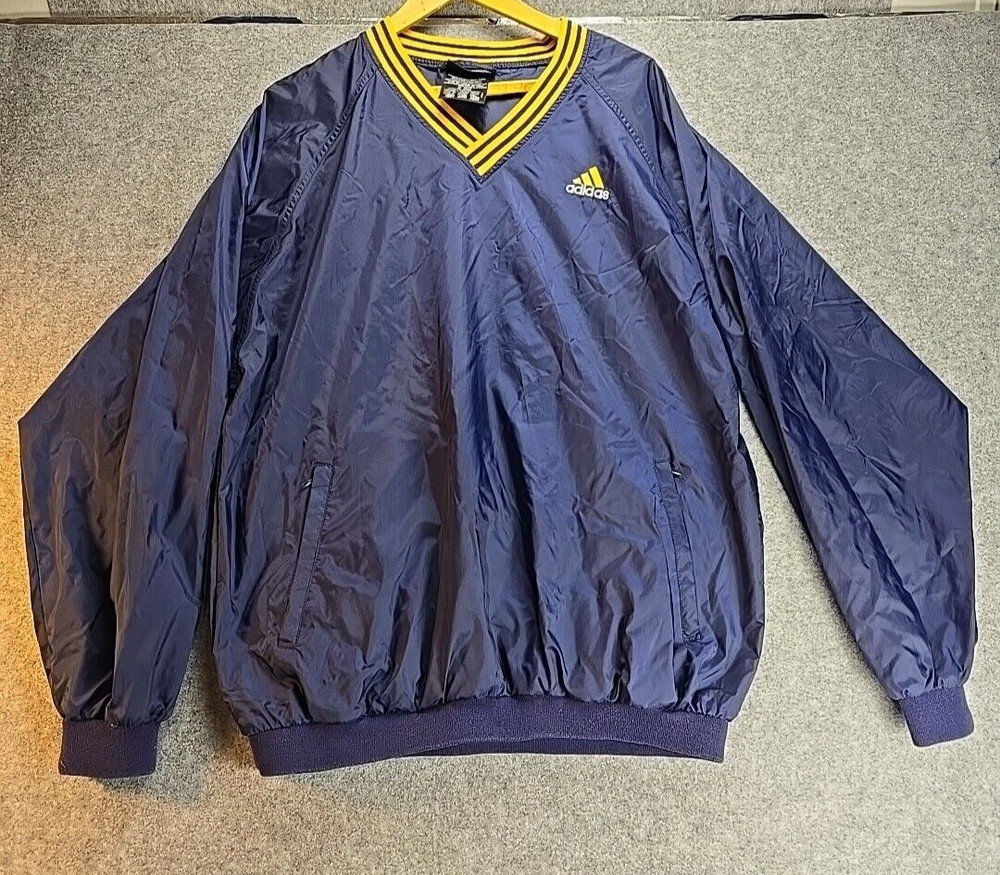 Adidas Pullover Windbreaker Jacket With Zipping Pockets Men's Size Large