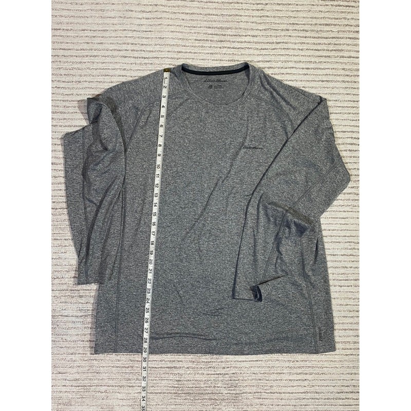 Eddie Bauer FreeDry Mens XL Tall Gray Heather Long Sleeve Performance Shirt T-XL gallery