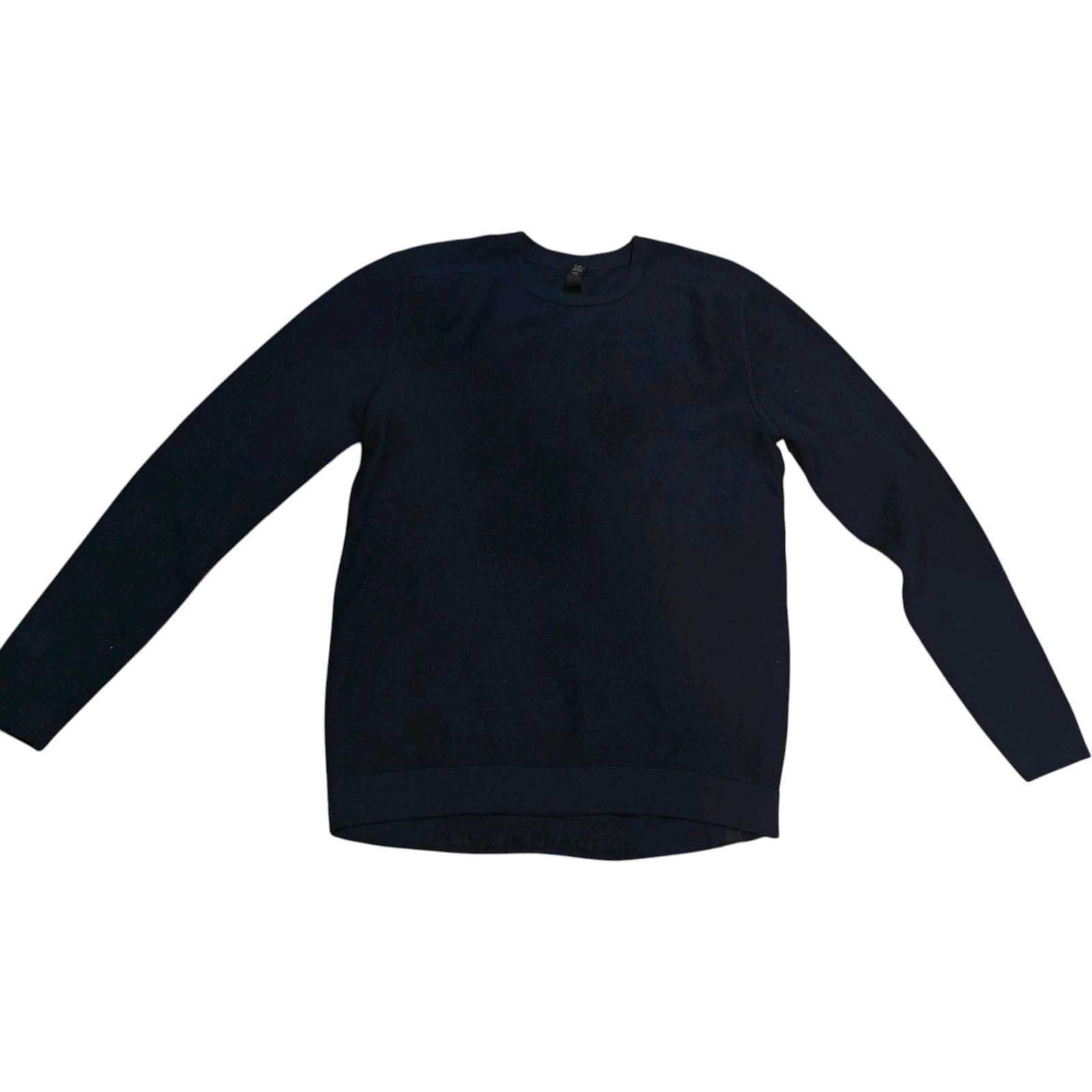 Lululemon Men Merino Wool Long Sleeve Sweatshirt Pullover Navy Blue Size M gallery