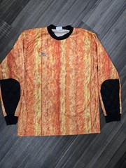 Vintage Score Soccer Jersey Mens Medium Orange Goalkeeper Shirt Padded Arm 90s