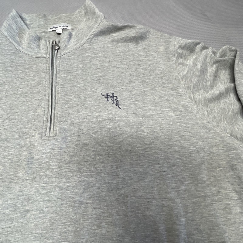 Peter Millar Men's Gray 1/4 Zip Pullover Performance Golf 2XL Hawks Ridge CC gallery