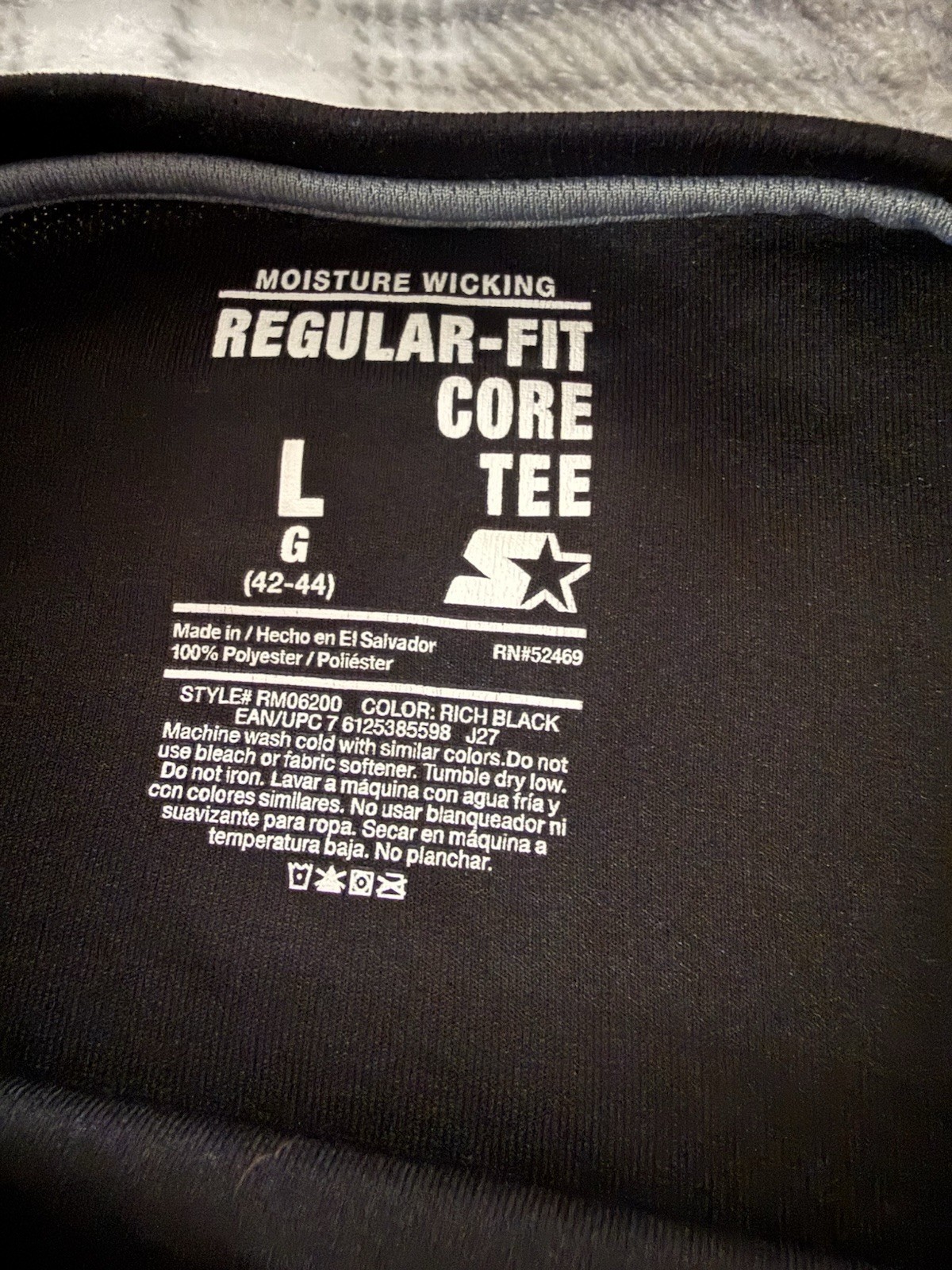 Starter Shirt Men’s Dark Blue Regular Fit Core Tee Moisture Wicking Athletic L gallery