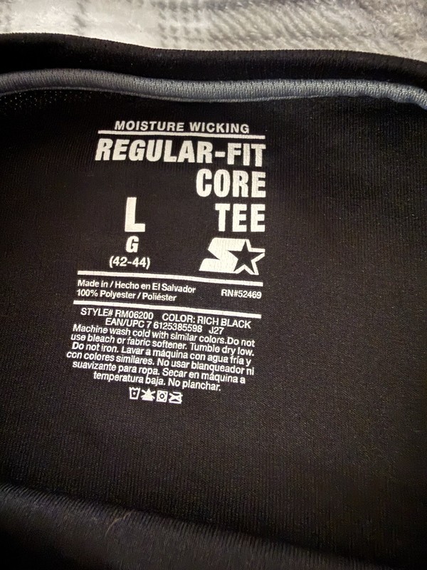 Starter Shirt Men’s Dark Blue Regular Fit Core Tee Moisture Wicking Athletic L gallery