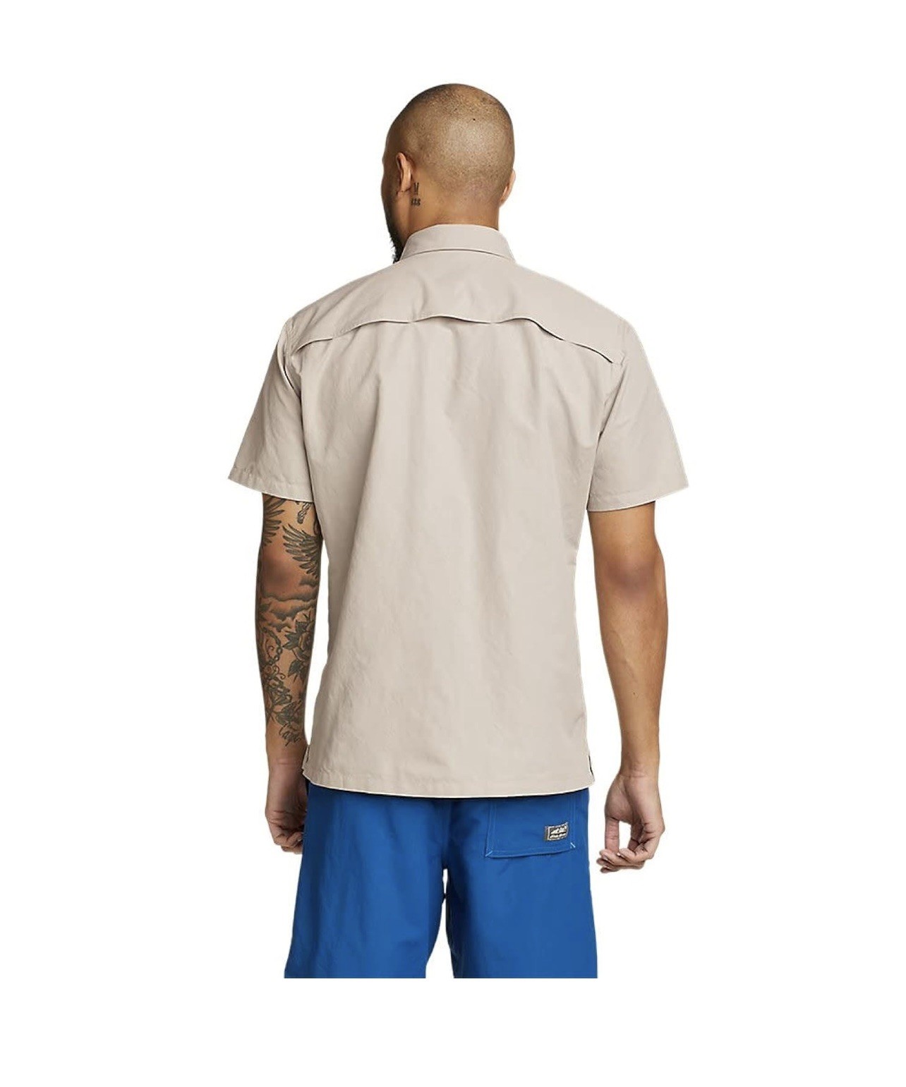 Eddie Bauer Men's hiking Short Sleeve Button Shirt Light Gray -S- NWT $60 (a23) gallery