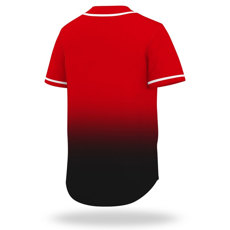 Mens Blank Baseball Jersey Button Down Short Sleeve Gradient Pinstripe Shirt gallery