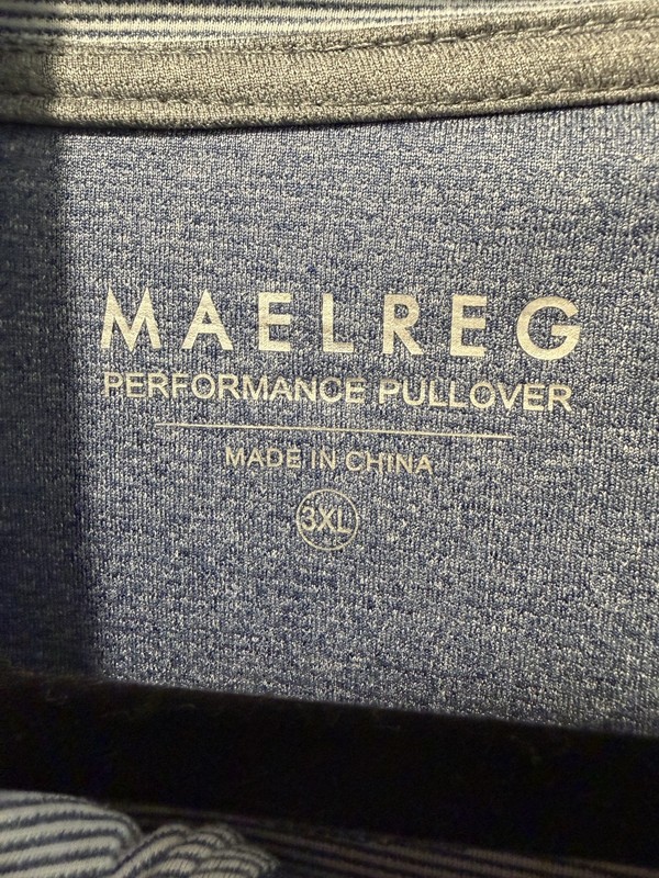 Maelreg Men’s 3XL Performance Quarter Zip Pullover Blue Long Sleeve Shirt gallery