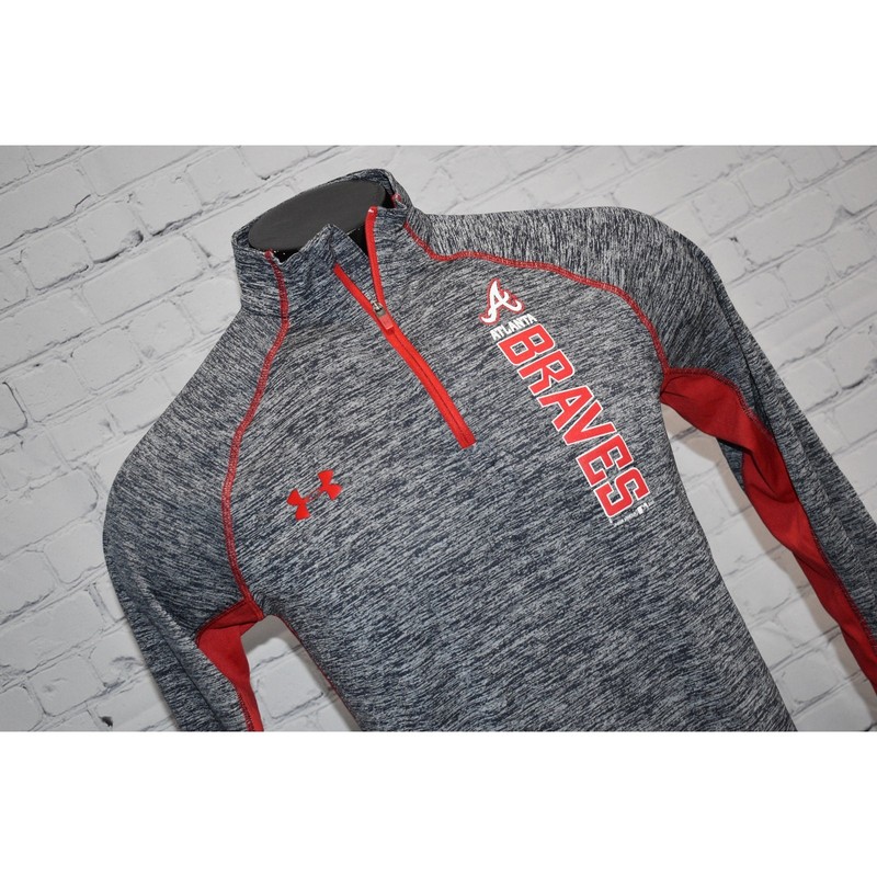 Under Armour Golf Pullover Shirt 1/4 ZIP Men Size Small Atlanta Braves Baseball gallery