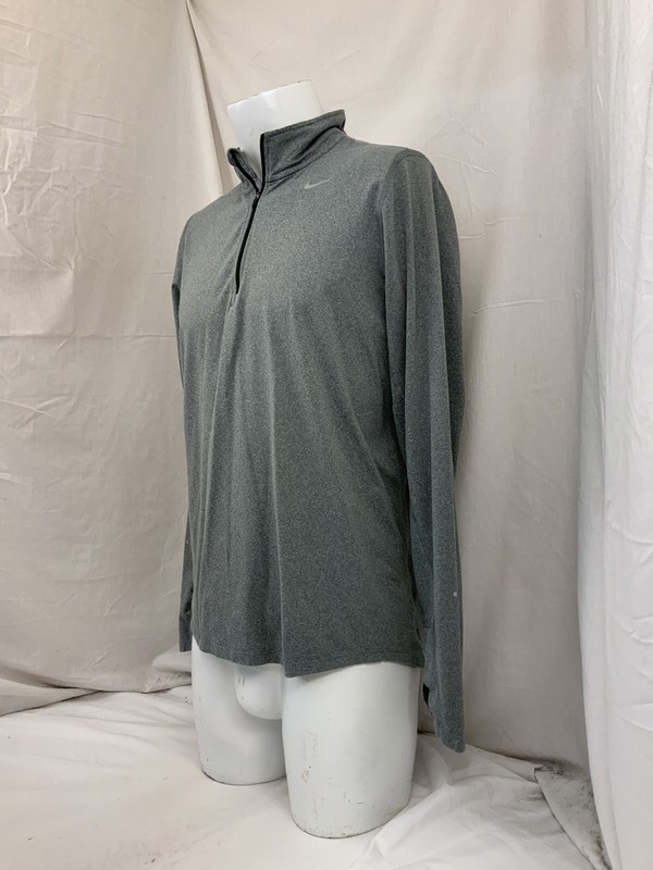 Nike 1/4 Zip Pullover M Gray Running Long Sleeve Polyester Stretch YGI V1-447 gallery