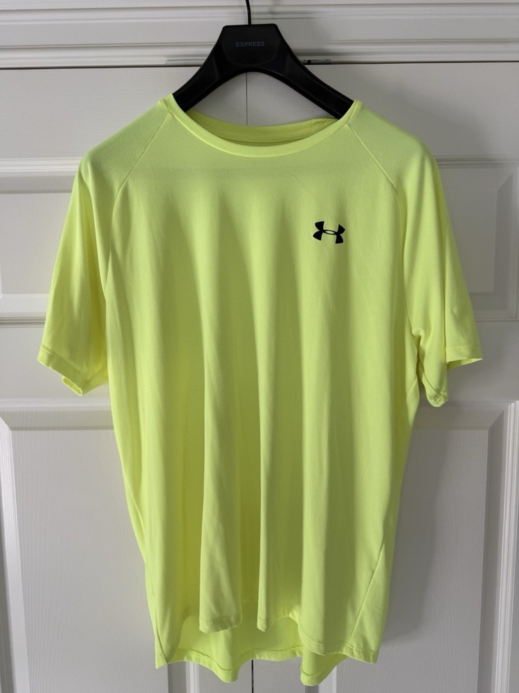 Under armour the tech tee men’s large bright neon color heat gear