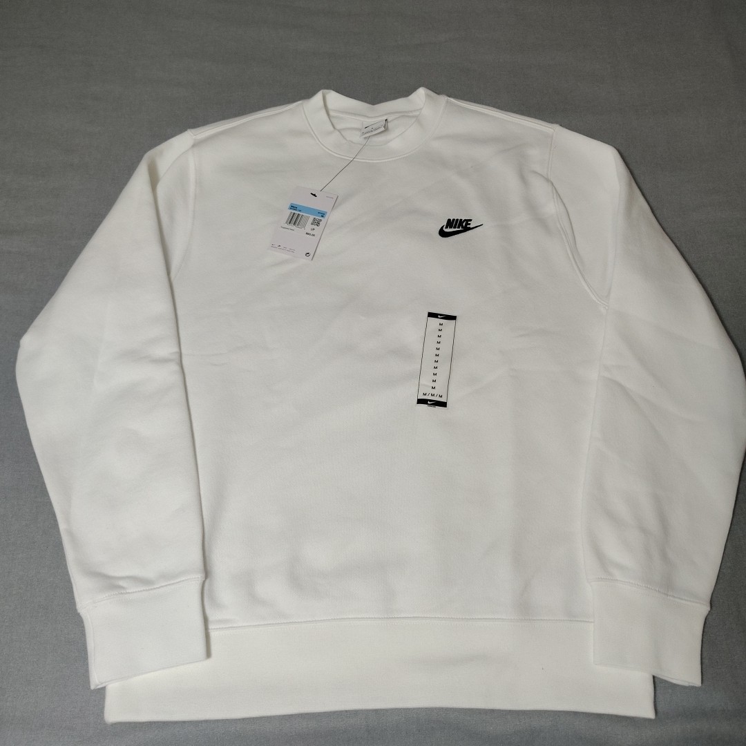 Nike Men's M Crewneck Sweatshirt Classic Logo Pullover Casual White BV2662-100 gallery
