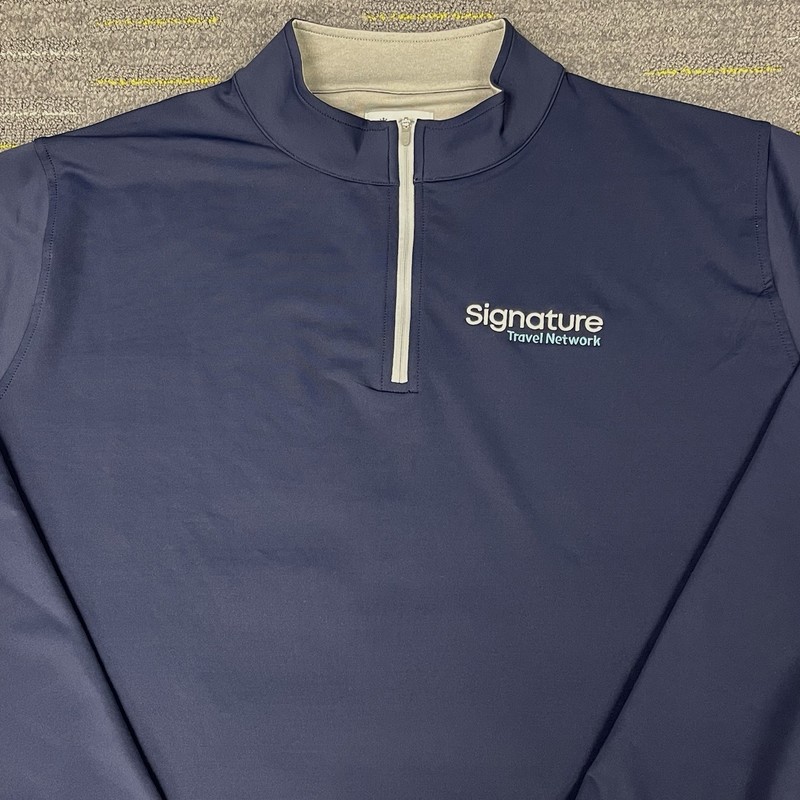 Peter Millar Perth Performance Quarter 1/4 Zip Pullover Men’s 2XL Blue Golf gallery