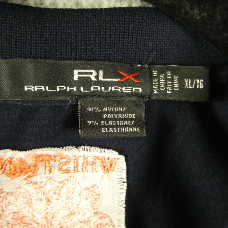 RLX Ralph Lauren Mens XL Blue Sleeveless Golf Polo Shirt Preppy Whistling Strait gallery