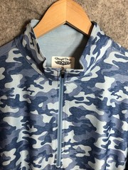 Straight Down Shirt Mens XL Blue Camo 1/4 Zip Performance Stretch Golf Sports
